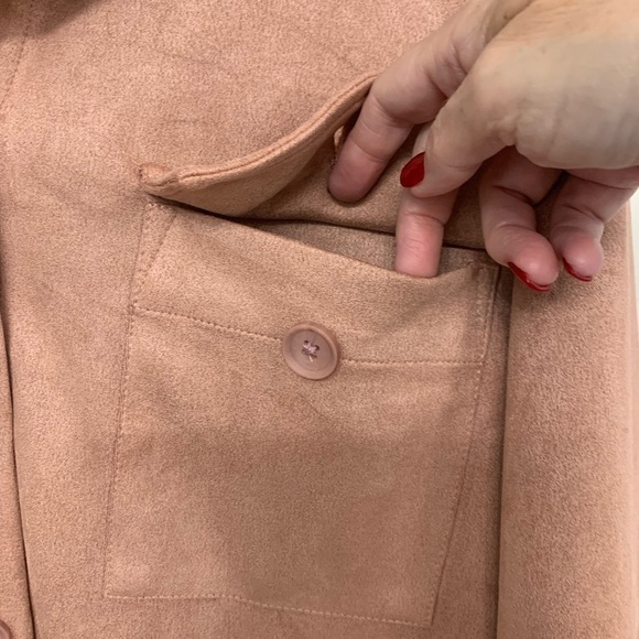 Jones New York Dusky Rose/Pink Lightweight Ultra Suede Shacket Size Medium - Picture 7 of 9